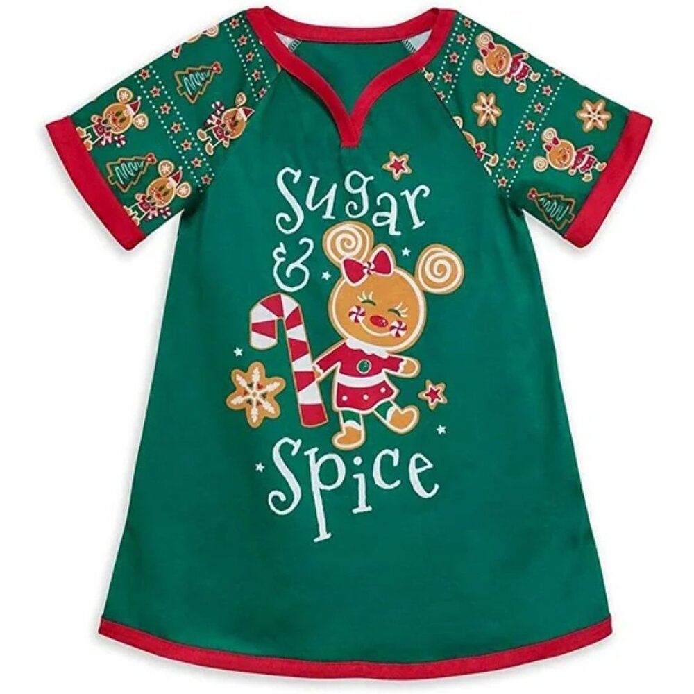 Disney Size 4 Toddler Girls Sugar & Spice Gingerbread Minnie Nightgown PJs NWT - Picture 1 of 4